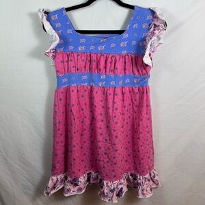 Jelly The Pug Blue and Pink Dress Girls Size 12